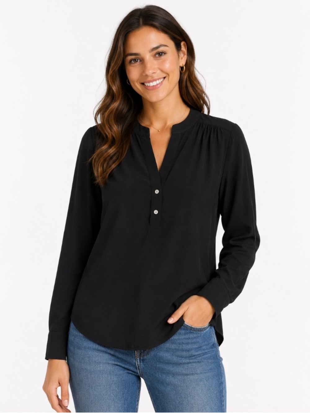 J Crew Top M Workwear Black